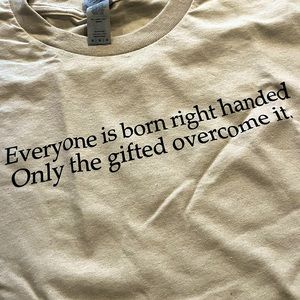 Funny Novelty Left Handed T-Shirt Women’s Medium
